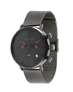 Giordano Analog Stylish Watch for Men Water Resistant Fashion Watch Round Shape with Mesh Metal Case Multi-Functional Wrist Watch for Men&Boys to Compliment Your Look/Ideal Gift for Male - GZ-50018