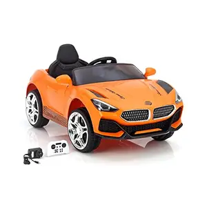 SBToys 12V Battery Operated Ride on Battery Car with Mobile Application Control and Remote Control, Swing Option, Lights and Music System for 1 to 5 Years Kids (Light Orange)