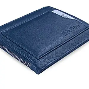 HIDE HORN Blue Leather Wallet for Men - RFID Protected Cash Card Wallet