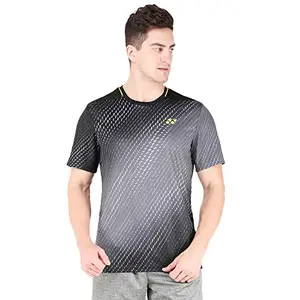 YONEX 1279-31 Polyester Badminton Mens Round Neck T-Shirt, L (Jet Black)