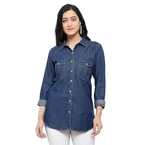 Krisha Collection Long Denim Shirt for Women