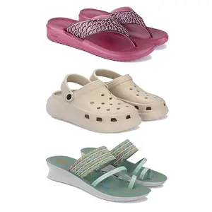 Women's Comfortable Sandal,Casual Lightweight Sandal for Everyday Wear | (COMBO-3)-1886-OO1-1948-5-EURO-36