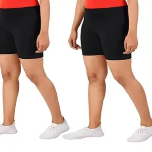 Men Regular Solid Cotton Short (Western Tights_PO2BK_XXL_bz)