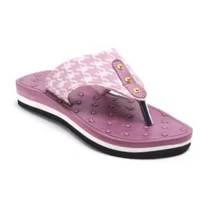 TOMSY CHOICE Stylish Women slippers for outing and in daily use for office & school |breathable & comfortable material | stone work design | buti design on surface-antislip flip flops