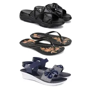 Women's Comfortable Sandal,Casual Lightweight Sandal for Everyday Wear | (COMBO-3)-1889-O20-1972-5-EURO-36