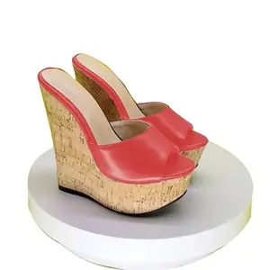 GLO GLAMP Multi Red Espadrille Wedge Design Women's Sandal (Size_41)