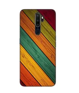 Aura Multicolor Wooden Pattern|Printed Hard Back Cover for Oppo A5 / Oppo A9 (2020) Premium & Attractive Case for Your Smartphone
