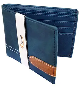 Rozvolt Men Blue Genuine Leather Wallet