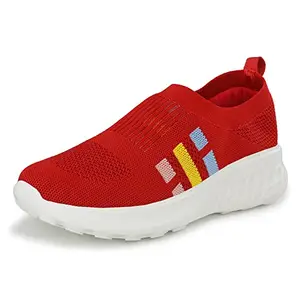 Bourge Womens Micam-z105 Red and Yellow Running Shoes - 4 UK (Micam-z105-4)