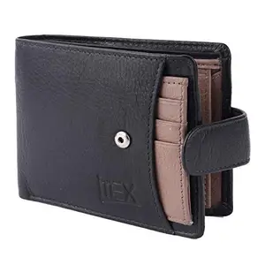 iMEX Men's Black with Loop Genuine Leather Wallet