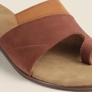 Metro Women's Brown Open Casual - Heels with Block Heel UK/7 EU/40(32-1158)