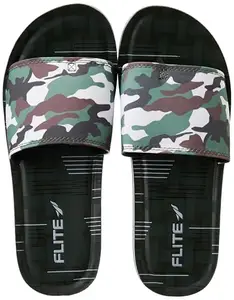 Flite PU Men's Slipper, OLIVE BLACK,8UK,PUG133GOLBK0008