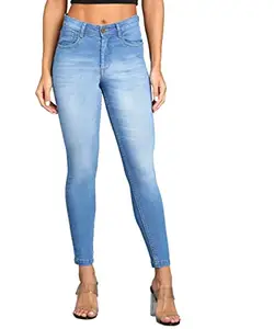 Urbano Fashion Women's Light Blue Skinny Fit Washed Jeans (womjennvwhsk-04a-lblue-32)