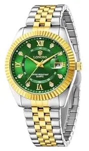 Longbo Trident 83831 Analog Watch with Studded Dial Accents, Stainless Steel Bracelet, Luminous Hands & Date Display | Men | Office, Business, Formal & Gifting