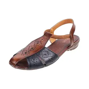 Metro Women Blue/Navy Leather Sandals,EU/38 UK/5 (33-3148)