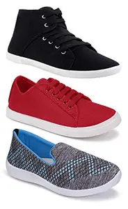 Axter Multicolor Casual Sports Running Shoes for Women 6 UK (Pack of 3 Pair) (3A)_5045-5003-1207