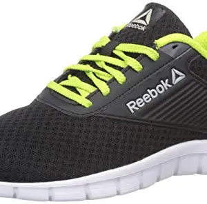 REEBOK Men's Future Stride Run Lp Black/NEON Lime Shoe-6 Kids UK (DV8404)