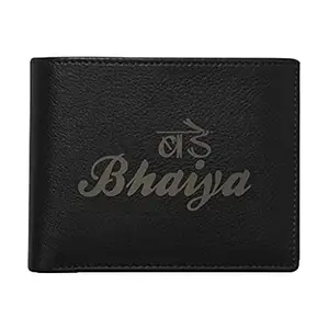 TheYaYaCafe Yaya Cafe Birthday Gifts for Brother, Engraved Men's Leather Wallet Bade Bhaiya - President Black