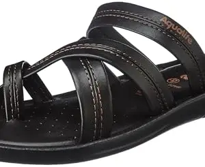Aqualite Men PG-1278 Sandal, Black/Brown, 9 UK/India