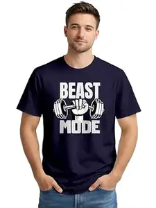 ENCIGER Men’s Cotton Printed T-Shirt | Graphic Casual Tee Round Neck Half Sleeve | Stylish Regular Fit