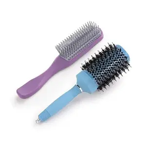 Homestic Hair Brush | Bristles Brush | Hair Brush with Paddle | Sharp Hair Brush for Woman | Suitable For All Hair Types | TGX525..-C19P.. | Ice Blue & Purple