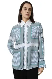 Van Heusen Women's Regular Fit Shirt (VWSFFRGHD29718_Blue