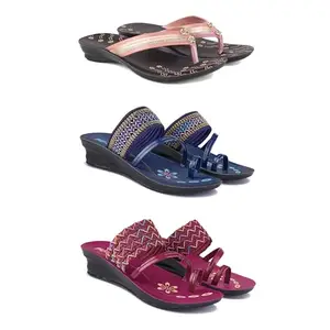 Women's Sandals | Lightweight Wear| Stylish & Easy to Wear For Women'S PCV-SAN-(3-COMBO)-1956-1953-1949-6
