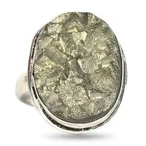 Grace Crystal World Pyrite Ring with Adjustable Size Natural Pyrite Stone - Certified Pyrite Ring Money, Abundance, Wealth, Success and Prosperity - natural healing crystal jewelry for Women & Men