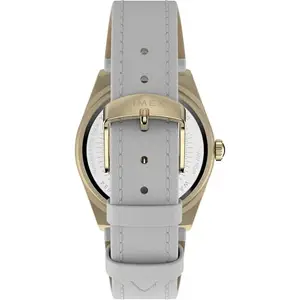 TIMEX Women's Simone Multifunction 38mm Analog Watch - White Leather Strap, White Dial, Gold-Tone Case