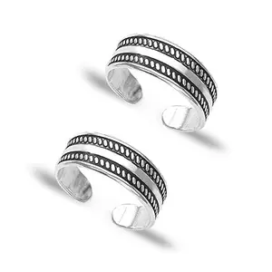 TARAASH Antique Stylish 925 Sterling Silver Toe Rings For Women | Kali Mettelu Silver | Metti | Leg Rings | Jodavi
