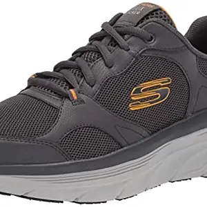 Skechers Mens D'LUX Walker-Mainstream Charcoal/Orange Casual Shoe - 7 UK (232260)