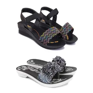 Women's Comfortable Sandal,Casual Lightweight Sandal for Everyday Wear | (Combo 2)-1932-1967-6