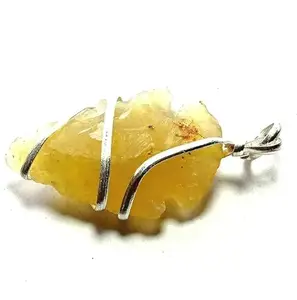 Yellow Carnelian Arrow Healing Crystal Pendant Necklace for Women