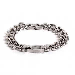 El Regalo 1 PC Stainless Steel Men Chain Bracelet- Anti Tarnish/Rust Free/Waterproof Stainless Steel Chain Bracelets for Men | Men Jewelry- Gift for Him (Option-4)