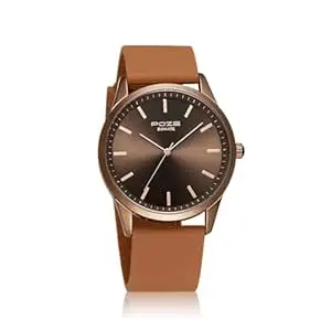 Sonata Poze Quartz Analog Brown Dial Silicone Strap Watch for Men-SP70019QP01W