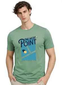 ADRO Tennis Printed T-Shirt for Men | Cotton Lycra | 180 GSM Regular Fit | Sports Casual Tee | Printed Tshirt for Men| Sports Stylish T Shirt