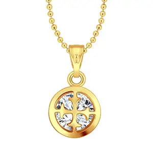 VFJ VIGHNAHARTA FASHION JEWELLERY VFJ Vighnaharta valentine day gift valentineday gift for her gift for him gift for women gift for men FASHION JEWELLERY Golden Magic Heart Solitaire Gold Plated Pendant with Chain for Girls and Women