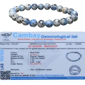 aldomin® Natural Energized K2 Jasper Healing Crystal Stone Bracelet (Bead Size 8 MM)