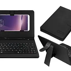 ACM Keyboard Case Compatible with Vivo Y75 Mobile Flip Cover Stand Plug & Play Device for Study & Gaming Black