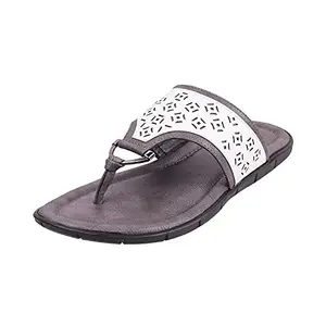 Metro Mens Leather White Slippers (Size (7 UK (41 EU))