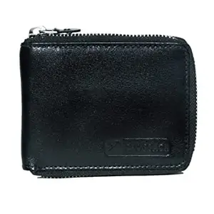 CROSSACK RFID Protected Genuine Leather Zipper Men Wallet Closure Round Zip