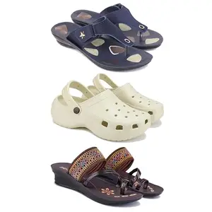 Trendy Open-Toe Sandals for Women – Soft Padded Footbed, Summer Wear | (COMBO-3)-1973-OO8-1951-8-EURO-39