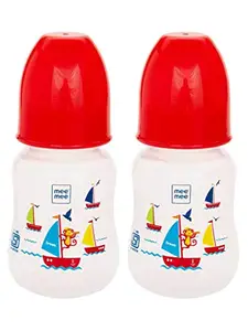 Mee Mee Premium Baby Feeding Bottle, 125ml, Red (Pack of 2)