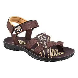 Dashny Men's Comfortable Stylish Sandals & Floaters (Brown_8)