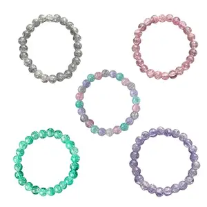 Jewelsbysirani Pack of 5 beautiful shining multicolour beads bracelet for women and girls| accessories|gift