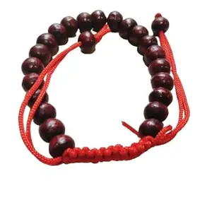 Royal Gemstone Genuine Red Chandan Bracelet Original Certified For Wear It As Fashion Accessory लाल चन्दन ब्रेसलेट ओरिजिनल सर्टिफाइड Natural Sandalwood Bracelet With Certificate