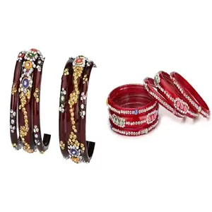 Somil Elegant Combo Bangles For Women & Girls | Stylish Bangles Set For Everyday & Functions, Pack Of 12, Maroon, Red -B555