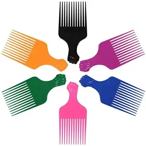 HEAVY DRIVER® Hair Pick Comb, Anti-Static Wide Tooth Afro Lift Picks for Hair Styling Lifting Detangling Adding Volume for Long Curly and Thick Hair For Women and Men, Rainbow Set (6 PCS)