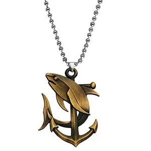 M Men Style Ocean Nautical Anchor Dolphin Sea-life With Ball Chain Connector Gold Zinc Metal Pendant Necklace Chain For Men And Women