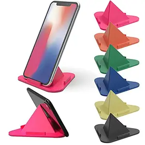 Om sai Enterprise Tabletop Mobile Mate Portable Three-Sided Triangle Desktop Stand Mobile Phone Pyramid Shape Holder Desktop Stand (Multicolor,Pack of 2)